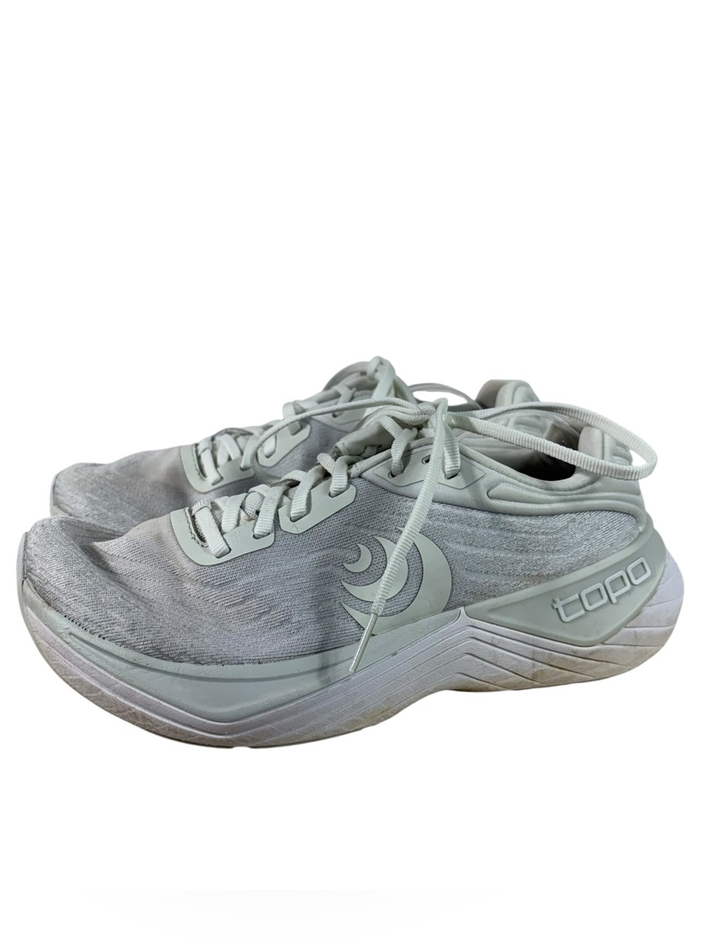 Topo 5 Road-Running Athletic Light Gray Mesh Gym Sneakers Low Top Jogging Size 6